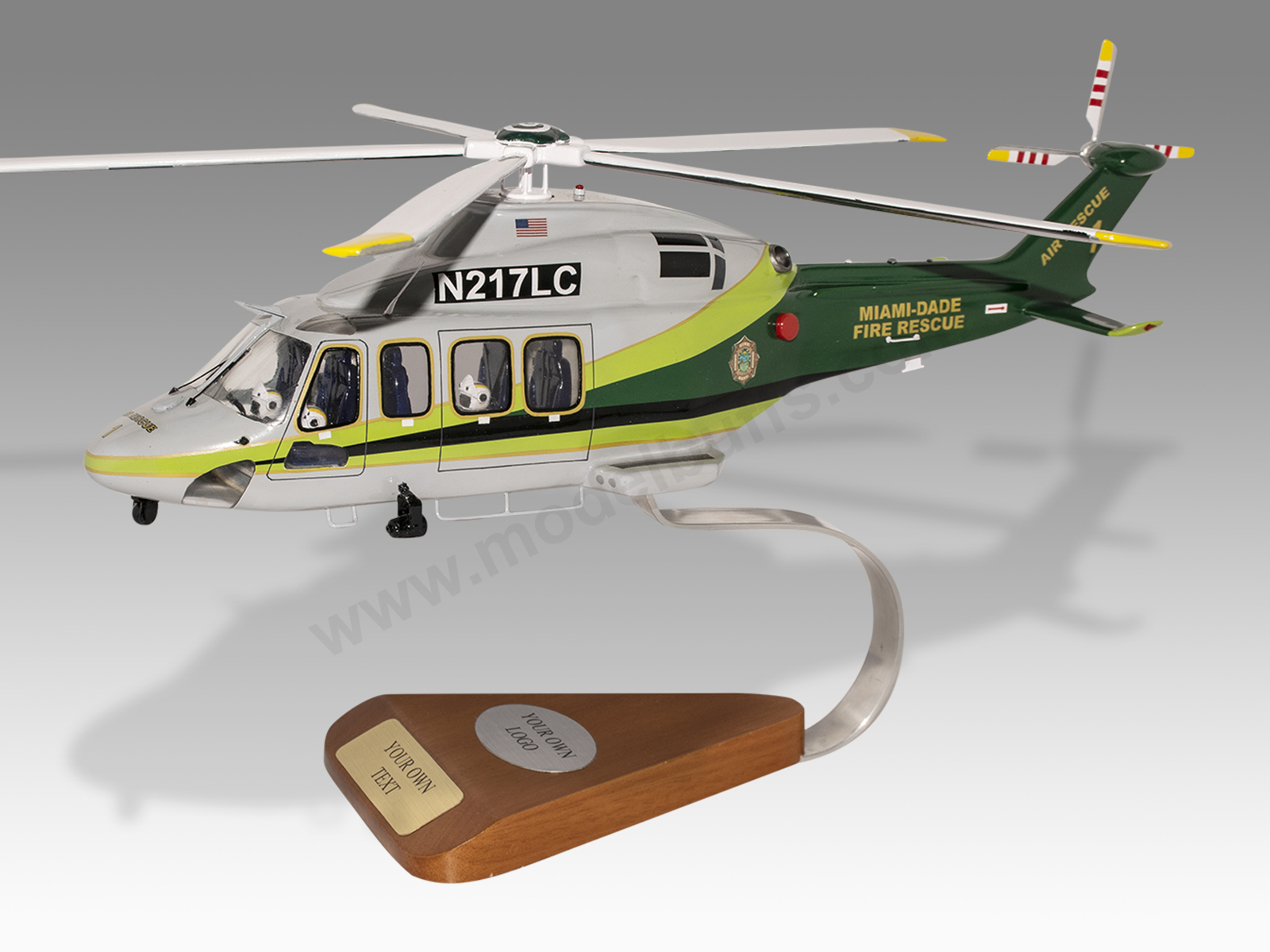 AgustaWestland AW139 Miami Dade Fire Rescue Transparent Model