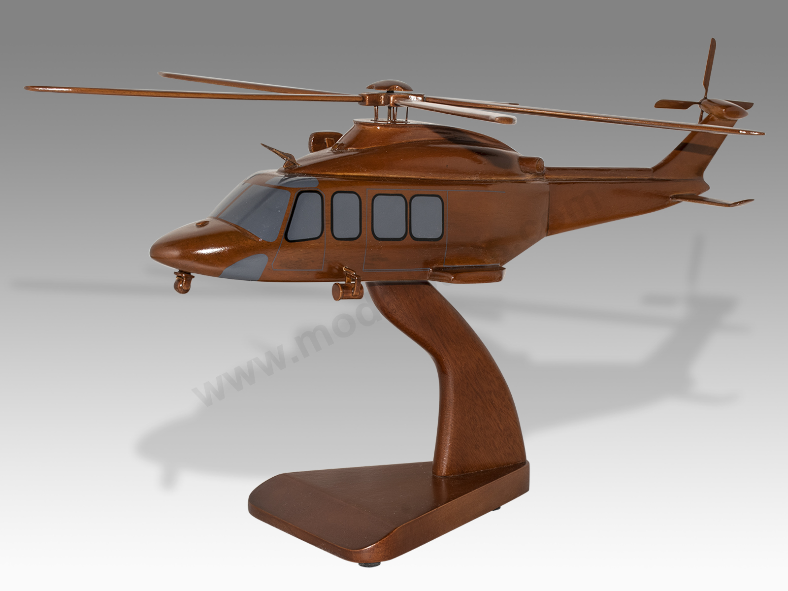 AgustaWestland Agusta Westland AW139 Plain Wood Finish Model