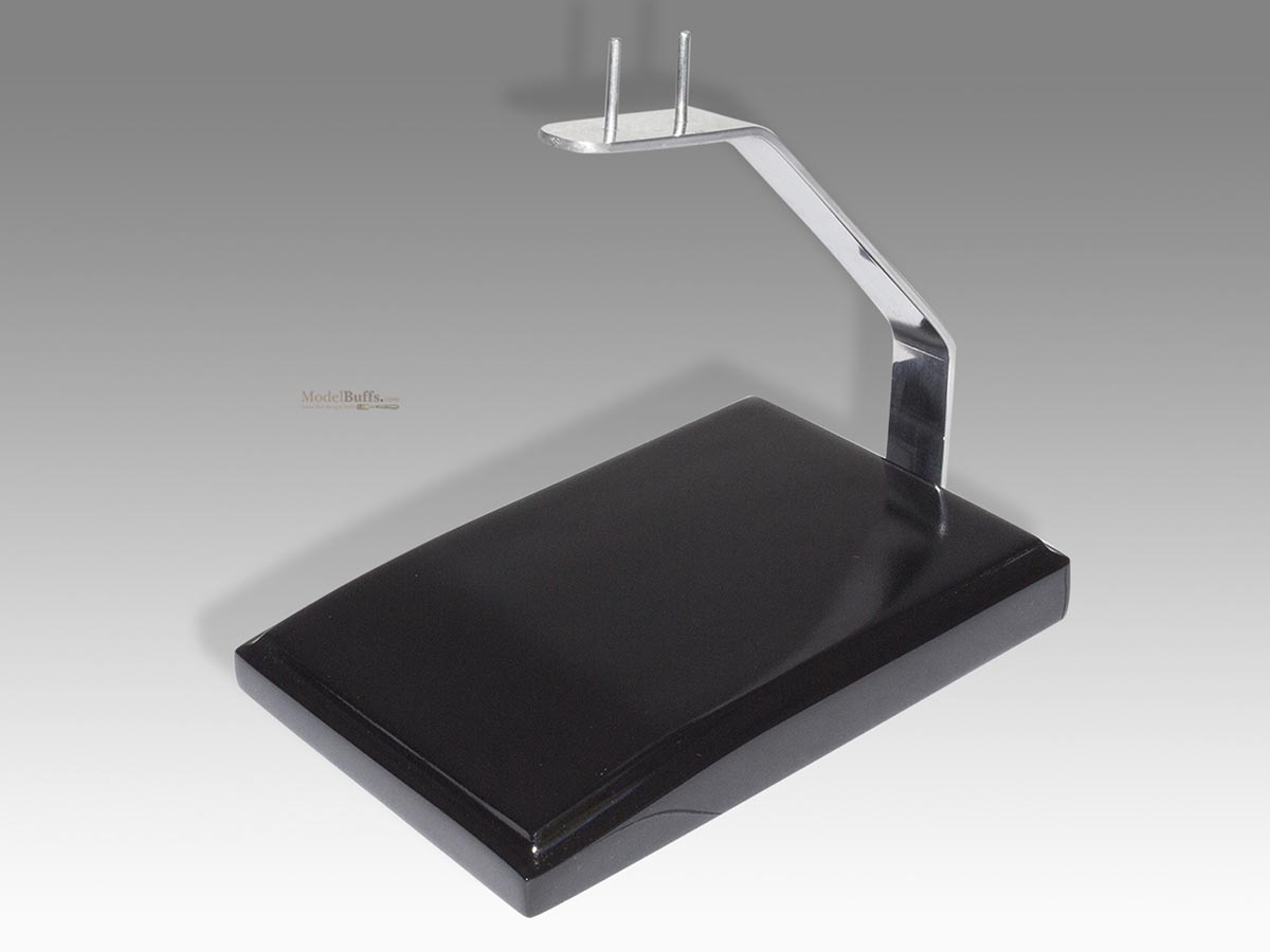 Desk stand - oblong solid kiln dried mahogany gloss black with metal arm
