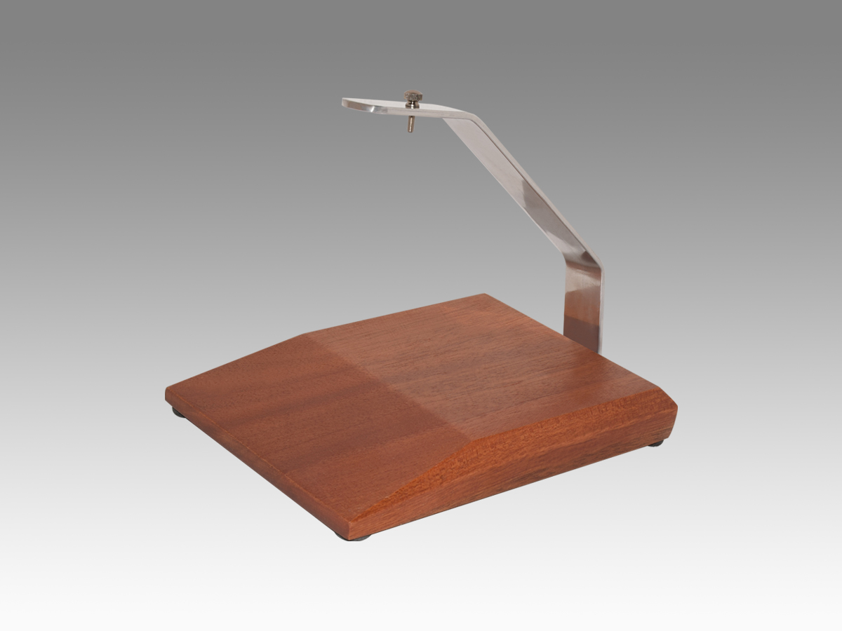 Desk stand - oblong solid kiln dried mahogany with metal arm