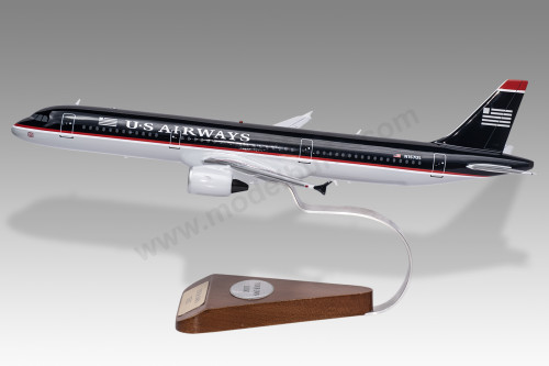 Airbus A321 US Airways Wood Handcrafted Replica Display Model