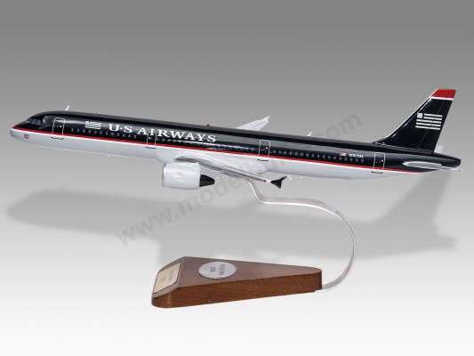 Airbus A321 US Airways Wood Handcrafted Replica Display Model