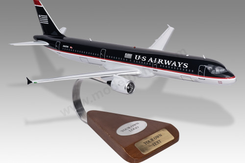 Airbus A321 US Airways Wood Handcrafted Replica Display Model