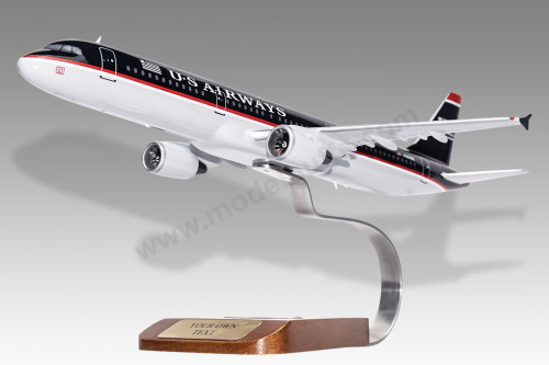 Airbus A321 US Airways Wood Handcrafted Replica Display Model