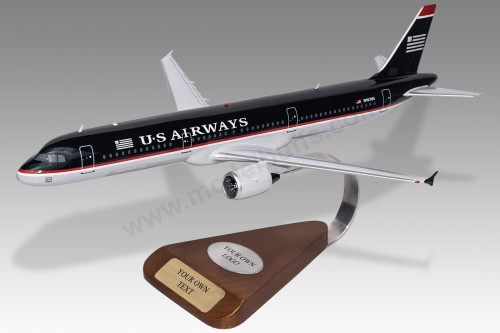 Airbus A321 US Airways Wood Handcrafted Replica Display Model