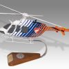 Bell 407 CareFlite Textron Delta Wood Replica Scale Custom Helicopter Model